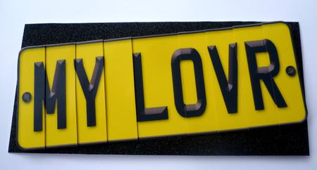 My Lover Novelty Number Plate with Side Stacker by Charlie Angel
