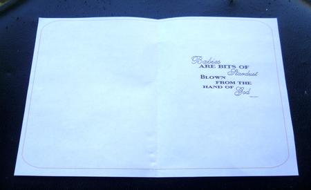 Baby Card Insert by Charlie Angel