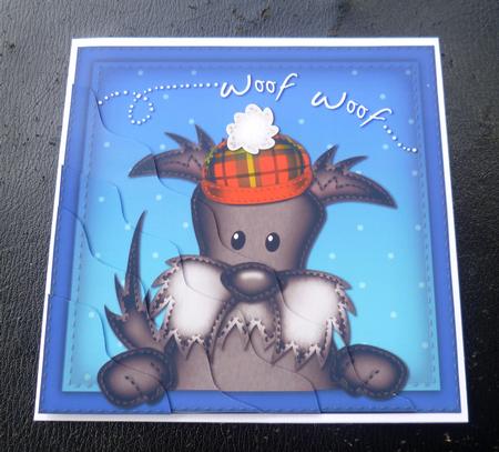 Hamish Scottie Dog Wavy Corner Side Stacker Topper by Charlie Angel