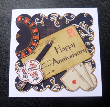 Roulette Black Happy Anniversary Postcard Step by Step by Charlie Angel
