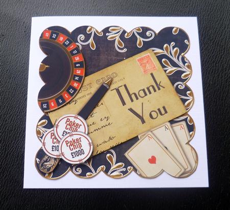 Roulette Black Thank You Postcard Step by Step by Charlie Angel
