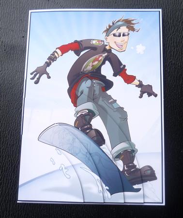 Snowboard Dude A4 by Charlie Angel