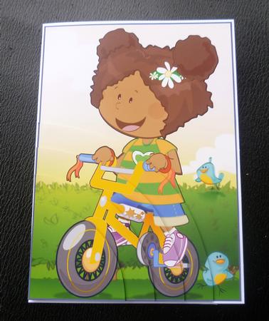 Bicycle Girl Mini Dude A4 by Charlie Angel