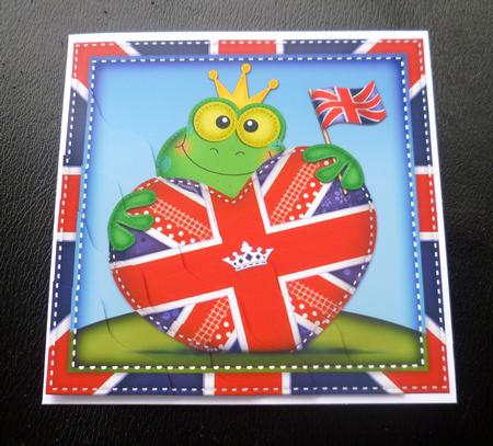Freddy Frog's Union Jack Flag Heart Wavy Corner Side Stacker by Charlie Angel