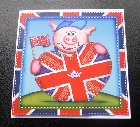 Ziggy Piggy's Union Jack Flag Heart Wavy Corner Side Stacker by Charlie Angel
