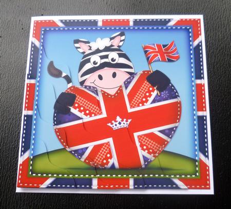 Debra Zebra's Union Jack Flag Heart Wavy Corner Side Stacker by Charlie Angel