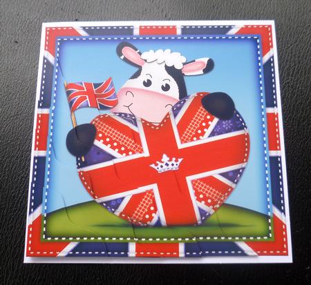 Milly Moo's Union Jack Flag Heart Wavy Corner Side Stacker by Charlie Angel