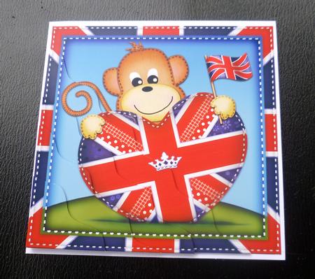Chunky Monkey's Union Jack Flag Heart Wavy Corner Stacker by Charlie Angel