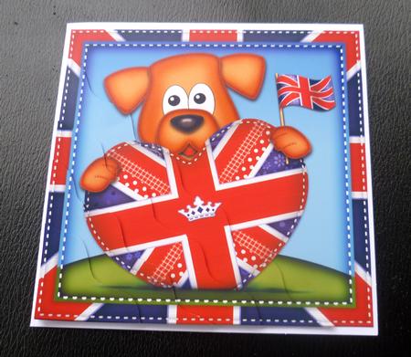Rusty Dog's Union Jack Flag Heart Wavy Corner Stacker by Charlie Angel