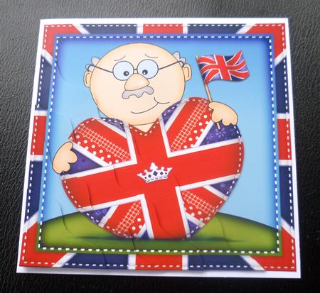 Old Man Bert's Union Jack Flag Heart Wavy Corner Stacker by Charlie Angel