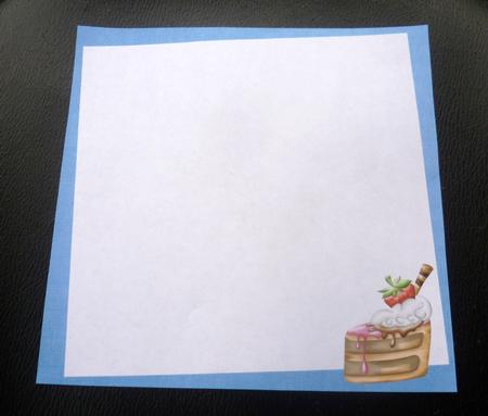 Birthday Cake on Blue Insert 8x8inch by Charlie Angel