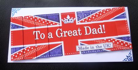 Uk Shabby Flag Great Dad Dl Side Stacker Topper by Charlie Angel