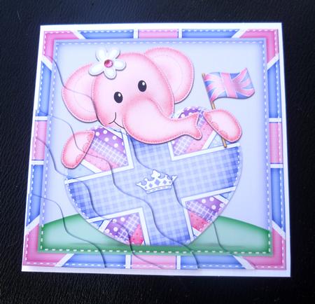 Lola Elephant's Union Jack Flag Heart Wavy Corner Stacker by Charlie Angel