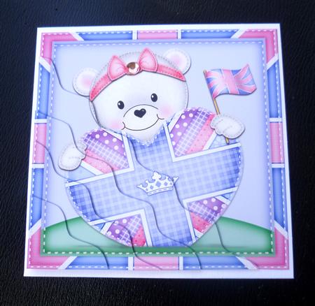 Teddy Tess's Union Jack Flag Heart Wavy Corner Stacker by Charlie Angel