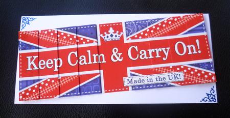 Uk Shabby Flag Keep Calm Dl Side Stacker Topper by Charlie Angel