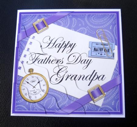Happy Fathers Day Grandpa Wavy Corner by Charlie Angel