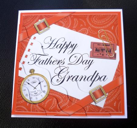 Happy Fathers Day Grandpa Wavy Corner by Charlie Angel