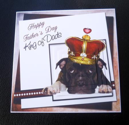 Staffie King of Dads 6inch Pyramid Father's Day by Charlie Angel