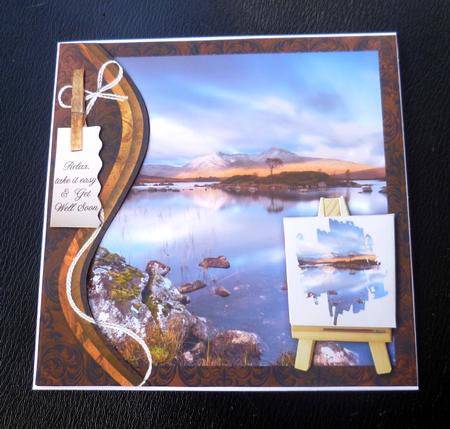 Swirl Border & Painters Easel Rannoch Moor 6x6inch Topper by Charlie Angel