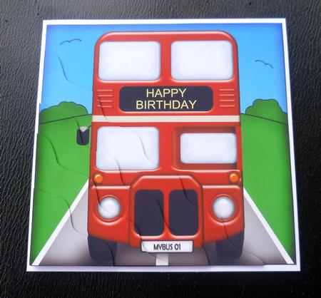 Big Red Bus Wavy Corner Side Stacker Topper by Charlie Angel