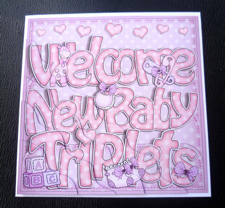 New Baby Triplets Wavy Corner Side Stacker Topper by Charlie Angel