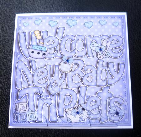 New Baby Triplets Wavy Corner Side Stacker Topper by Charlie Angel