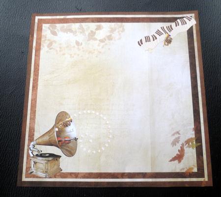 Vintage Gramophone & Musical Instruments 8x8inch Insert by Charlie Angel