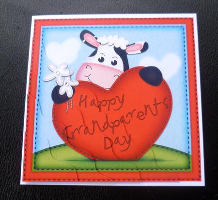 Milly Moo Cow's Grandparents Day Heart Wavy Corner Stacker by Charlie Angel