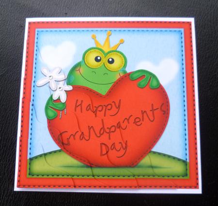 Freddy Frog's Grandparents Day Heart Wavy Corner Stacker by Charlie Angel