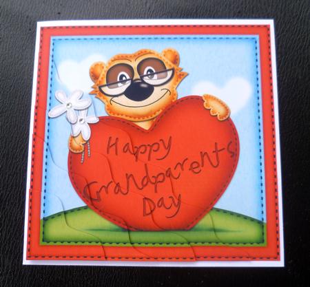 Frank Meerkat's Grandparents Day Heart Wavy Corner Stacker by Charlie Angel