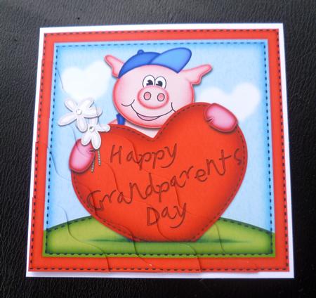 Ziggy Piggy's Grandparents Day Heart Wavy Corner Stacker by Charlie Angel