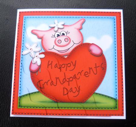 Zoe Piggy's Grandparents Day Heart Wavy Corner Stacker by Charlie Angel