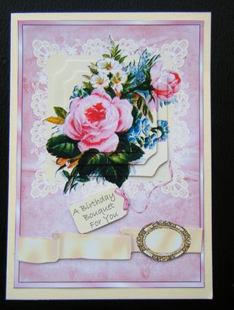 Vintage Roses and Forget-me-nots on Lace-best of Both Worlds by Charlie Angel