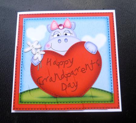 Hilda Hippo's Grandparents Day Heart Wavy Corner by Charlie Angel