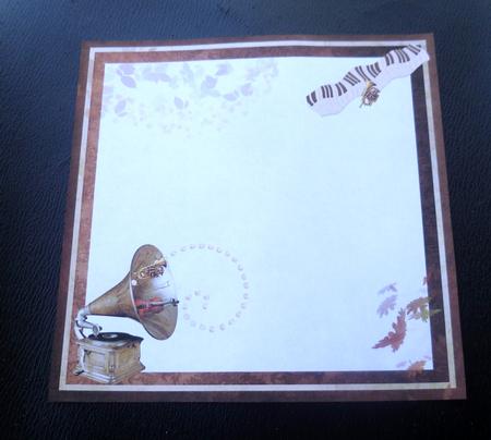 Vintage Gramophone & Music 8x8inch Insert Ink Saver by Charlie Angel