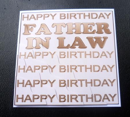 Birthday Father in Law Wavy Corner Side Stacker Topper by Charlie Angel