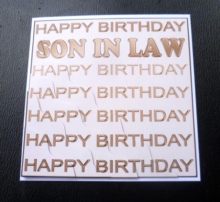 Birthday Son in Law Wavy Corner Side Stacker Topper by Charlie Angel