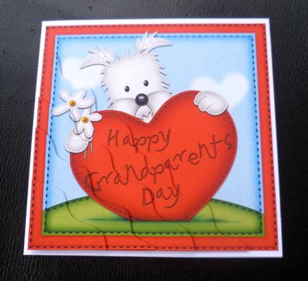 Jock Westie Dog's Grandparents Day Heart Wavy Corner by Charlie Angel