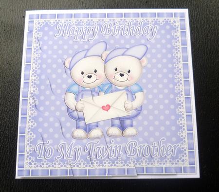 Happy Birthday to My Twin Brother Teddies Wavy Cornerr by Charlie Angel