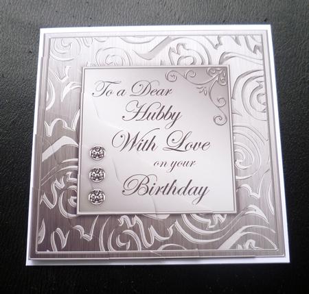 Elegant Metallic Birthday Hubby Wavy Corner Stacker by Charlie Angel