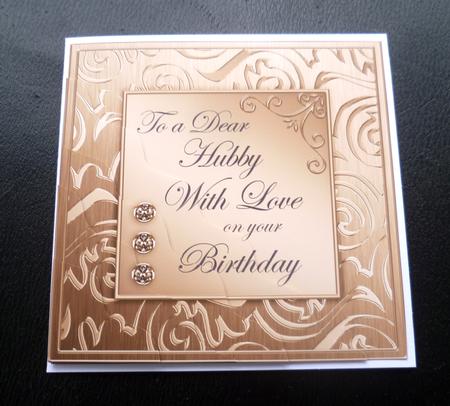 Elegant Metallic Birthday Hubby Wavy Corner Stacker by Charlie Angel
