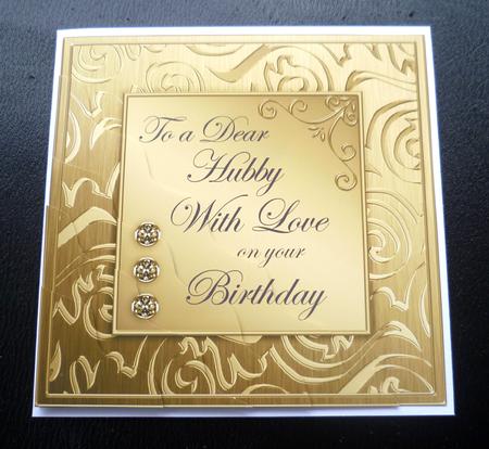 Elegant Metallic Birthday Hubby Wavy Corner Stacker by Charlie Angel