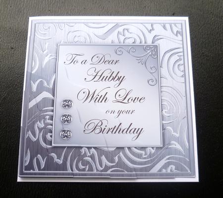 Elegant Metallic Birthday Hubby Wavy Corner Stacker by Charlie Angel