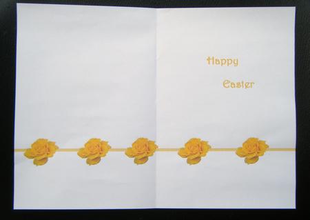 Happy Easter - Yellow Rose Ribbon Insert by Charlie Angel