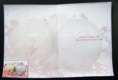 Silver and Gold Baubles for A5 Portrait Card by Charlie Angel