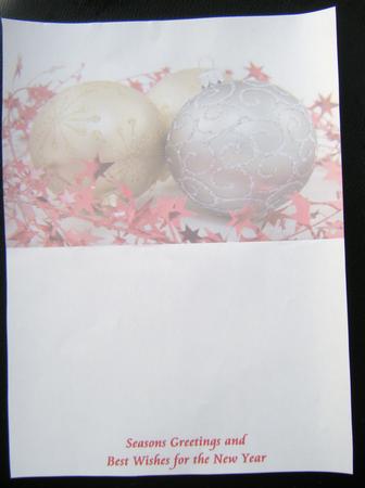 Silver and Gold Baubles for A5 Landscape Card by Charlie Angel