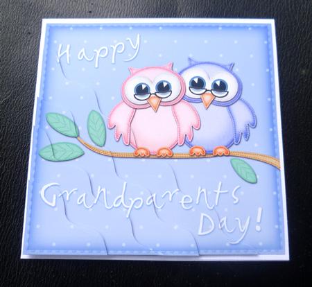 Owl Felties Grandparents Day Wavy Corner Side Stacker by Charlie Angel