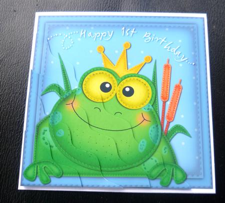 Freddy Frog 1st Birthday Wavy Corner Side Stacker by Charlie Angel