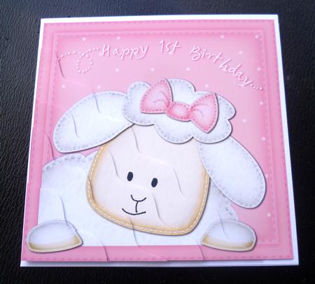 Little Lamb 1st Birthday Wavy Corner Side Stacker by Charlie Angel