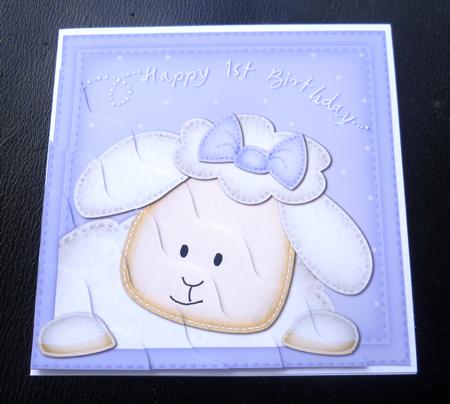 Little Lamb 1st Birthday Wavy Corner Side Stacker by Charlie Angel
